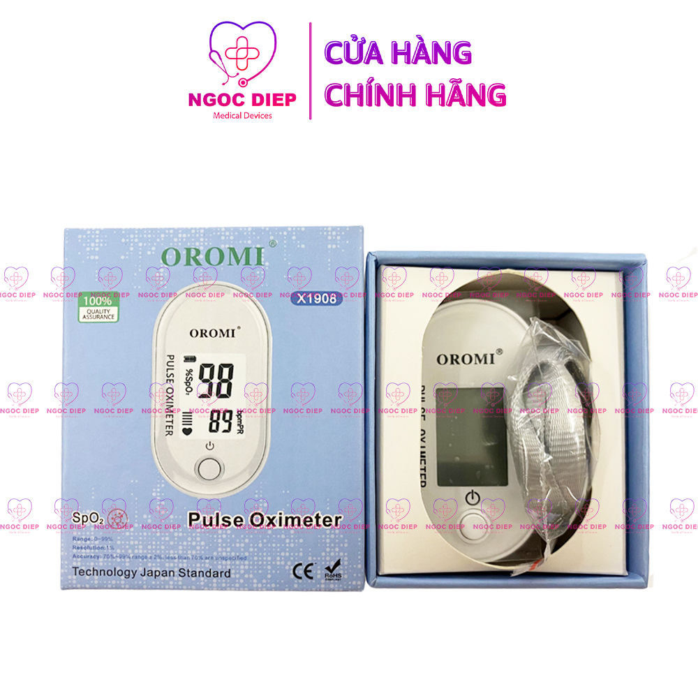 Máy đo SpO2 OROMI X1908 - Đo nồng độ oxy trong máu và nhịp tim qua đầu ngón tay