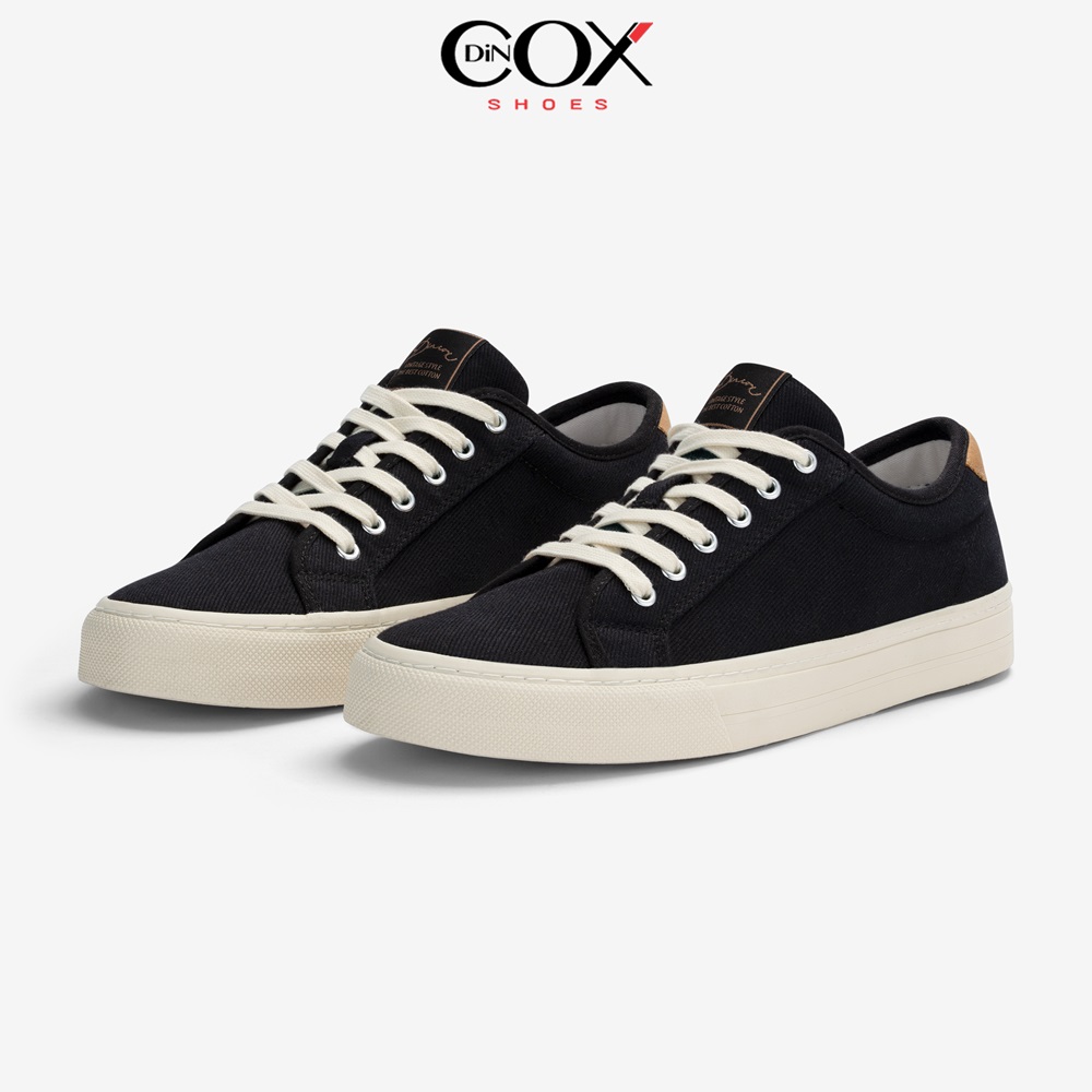 Giày Sneaker Nam Vải Canvas DINCOX E12 Black Đơn Giản Thanh Lịch
