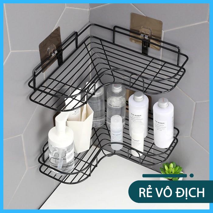 Kệ sắt dán góc tường, để chai lọ, đồ dùng tiện dụng