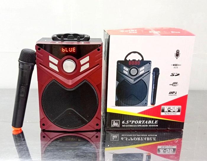 Loa nghe nhạc karaoke xách tay bluetooth k56 kèm 1 micro không dây (Giao màu ngẫu nhiên)