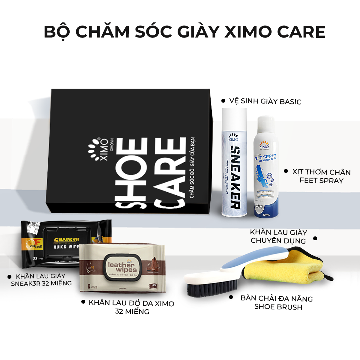 Bộ Chăm Sóc Giày Chuyên Sâu XIMO CARE