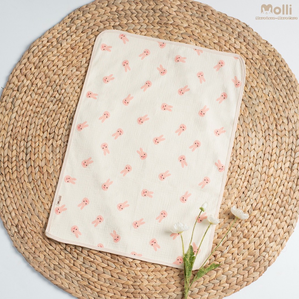 Lót xô muslin chống thấm Molli cho bé kt 50*70cm