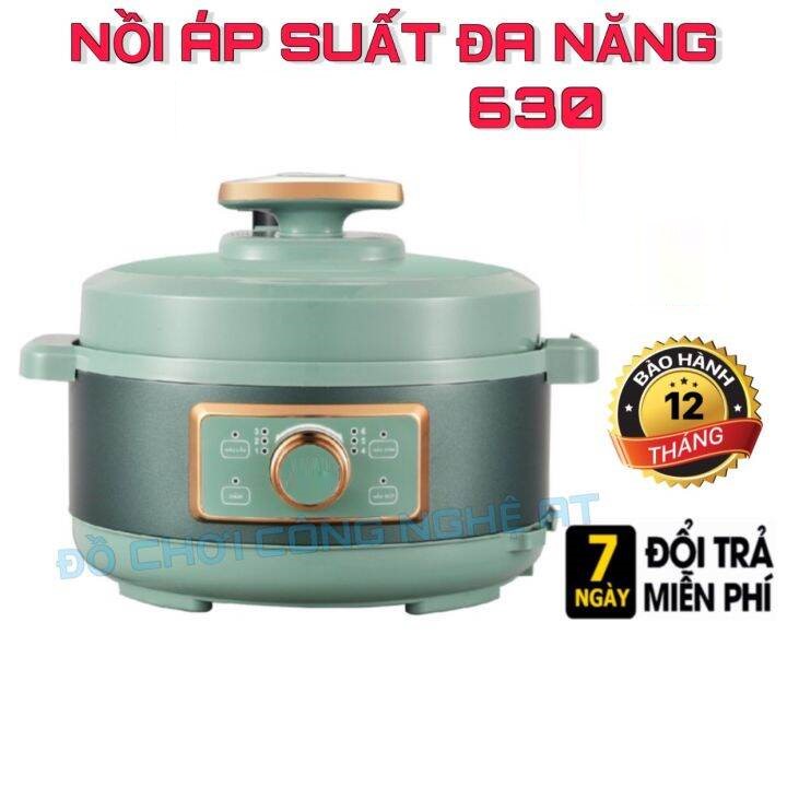 Nồi áp suất điện cơ đa năng 3L 1000W 4 chế độ nấu lòng nồi 5 lớp chống dính 630 màu xanh sang trọng