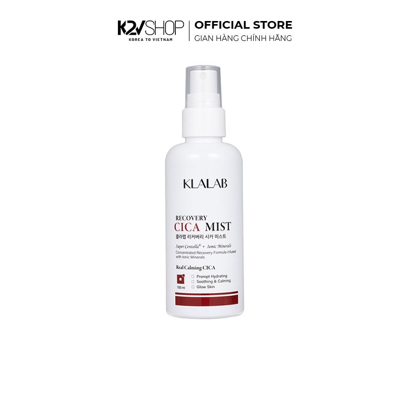 Xịt Khoáng Dưỡng Chất &amp; Phục Hồi KLALAB Recovery Cica Mist 100ml - K2V Shop