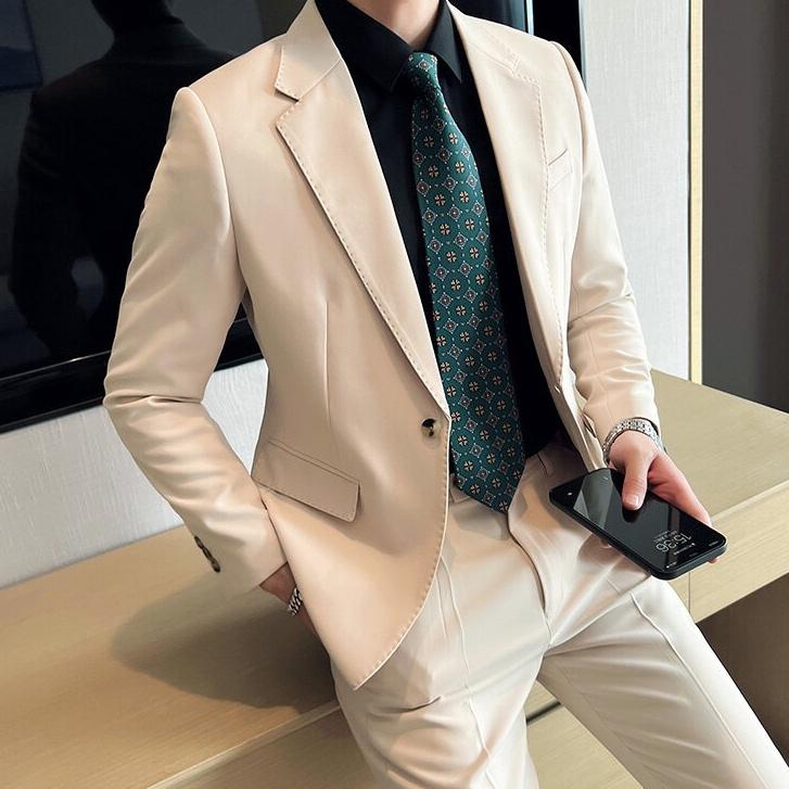 Áo khoác blazer nam nữ thời trang Menswear form rộng hàn quốc 2 khuy 3 màu cơ bản :đen,kem,ghi tối