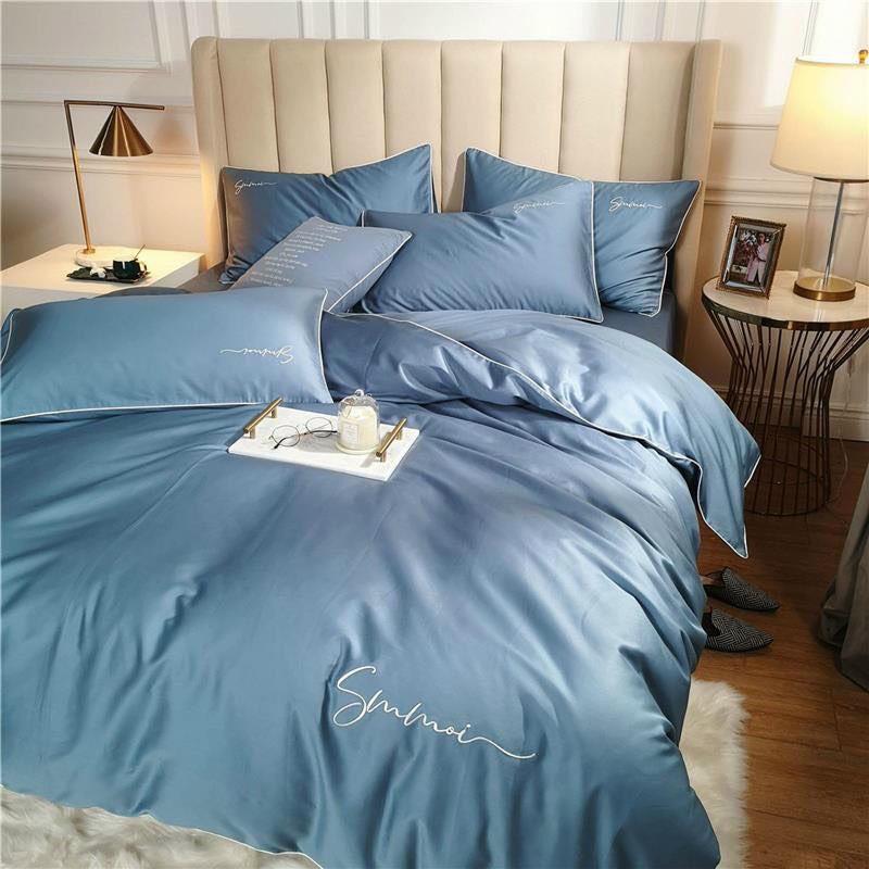 Bộ chăn ga gối tencel màu đỏ cao cấp hàng nhập khẩu nguyên bộ