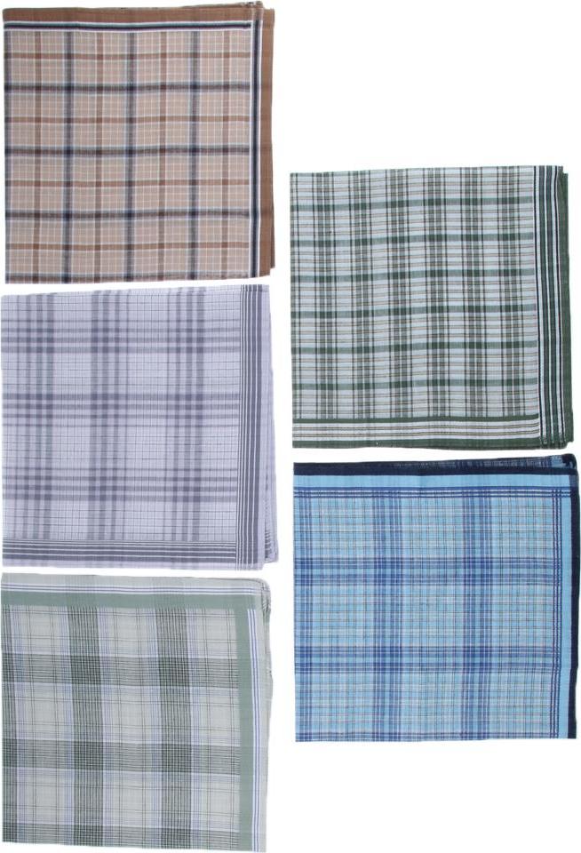 5Pack Kiểu Kẻ Sọc Nam Khăn Tay Cotton Cổ điển Pocket Vuông Hanky