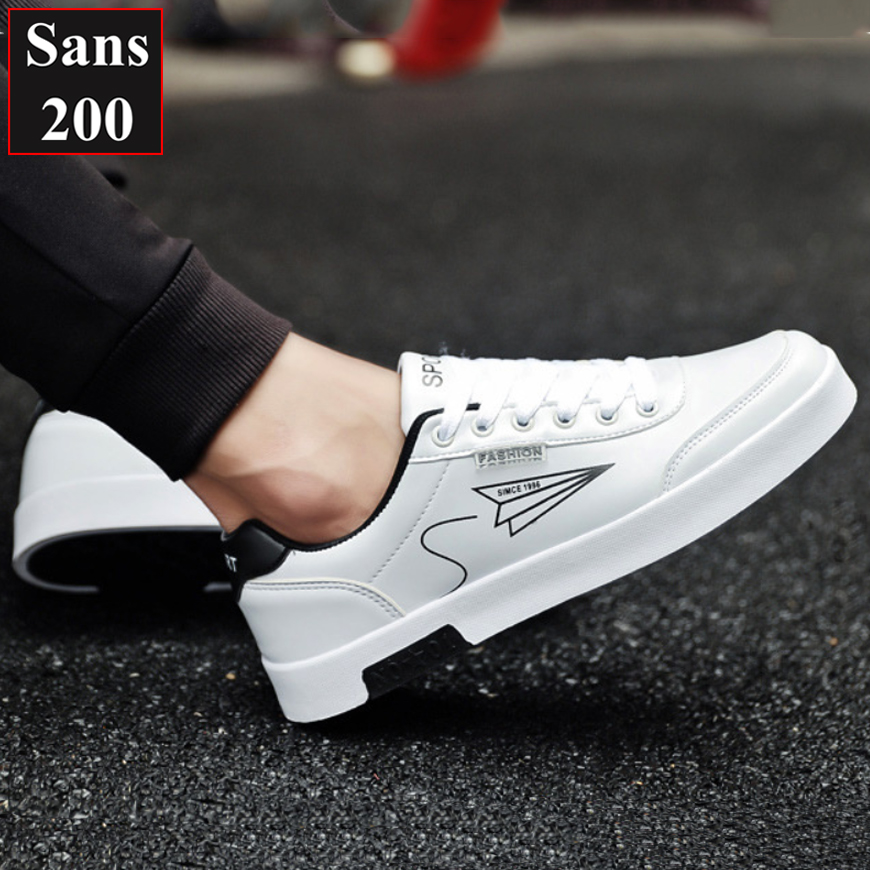 Giày sneaker nam trắng Sans200 giầy thể thao sneakers fullbox sport fashion basic đẹp năng động trẻ trung hàn quốc