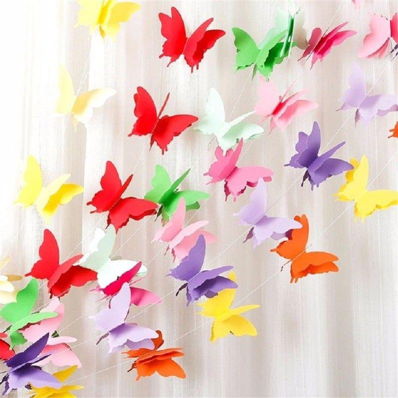 Dây băng rôn hình bướm 3D xinh xắn trang trí tiệc cưới / sinh nhật