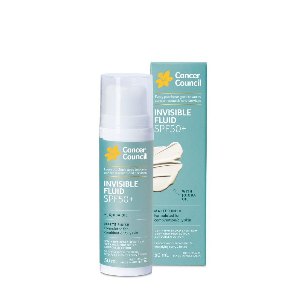 Sữa Chống Nắng Cancer Council Mỏng Nhẹ Dùng Hằng Ngày Invisible Fluid Matte SPF50+ PA++++ 50ml
