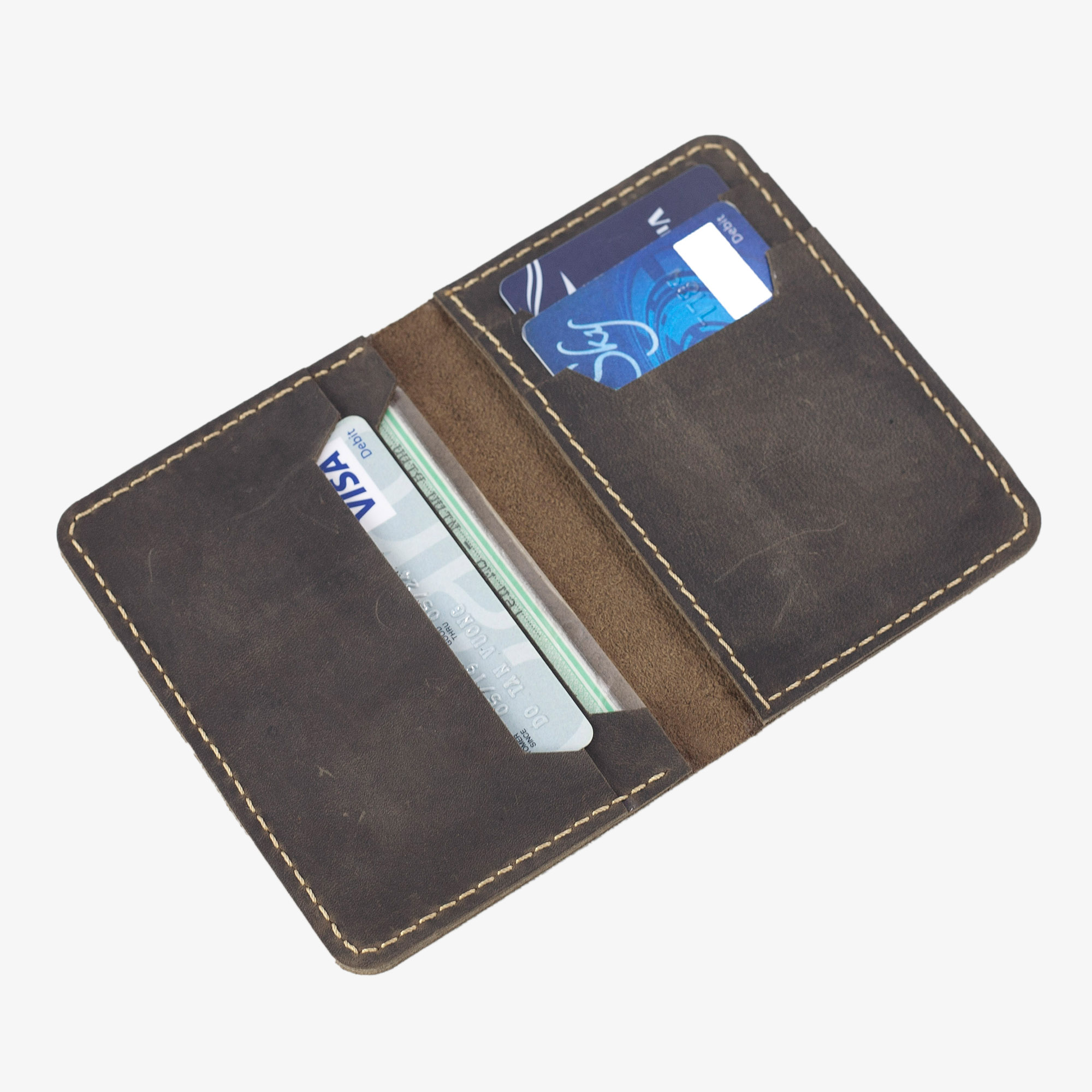 Hình ảnh Ví đựng thẻ da bò sáp ngựa điên Crazyhorse V117 cao cấp, card holder da thật, đường chỉ may tinh tế, ví mini nam nhỏ gọn, đựng thẻ tiện lợi, fullbox, thương hiệu Bụi leather chuyên đồ da thật