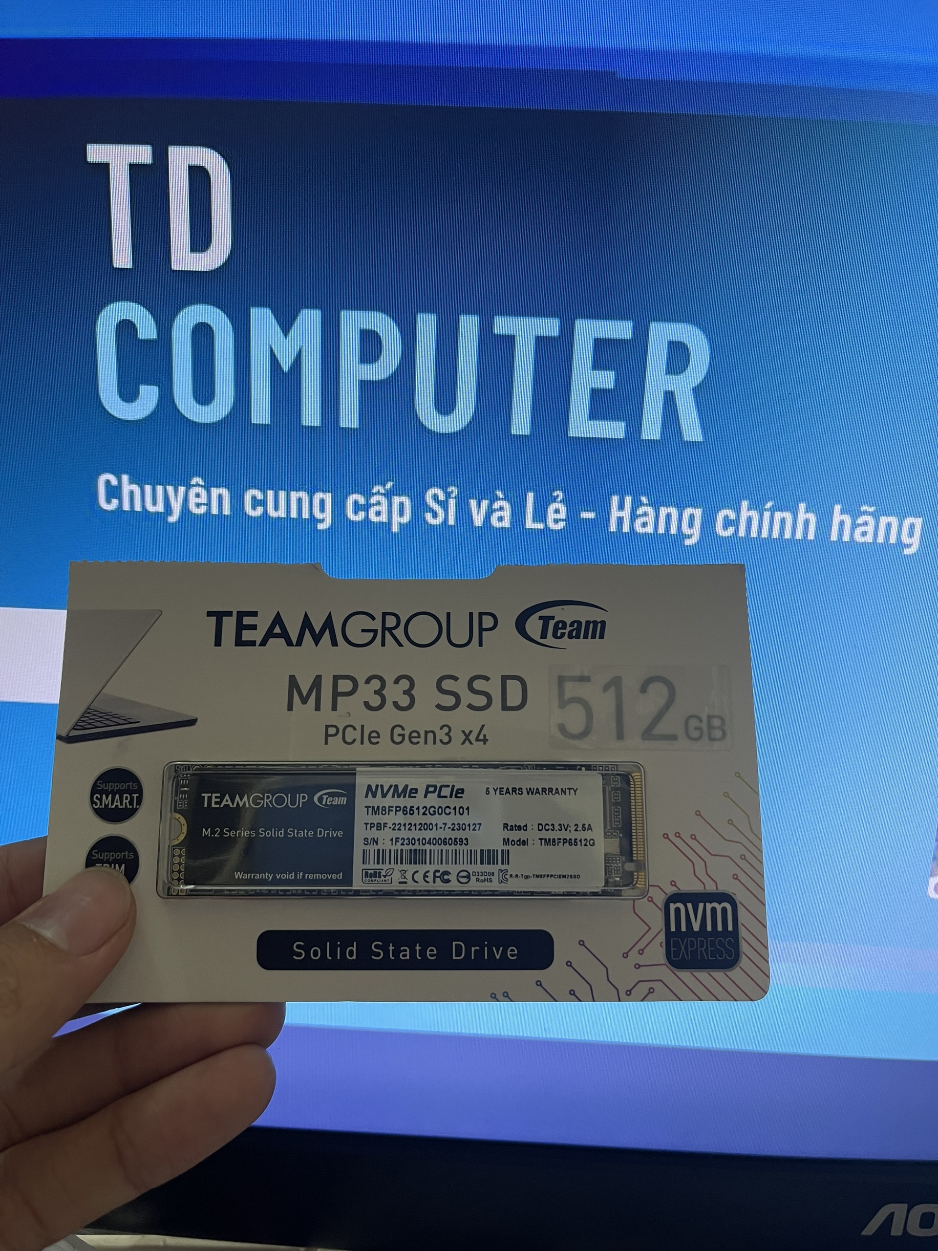 Ổ cứng SSD TeamGroup 512GB MP33 M.2 PCIe Gen3x4 - Hàng chính hãng Viễn Sơn phân phối