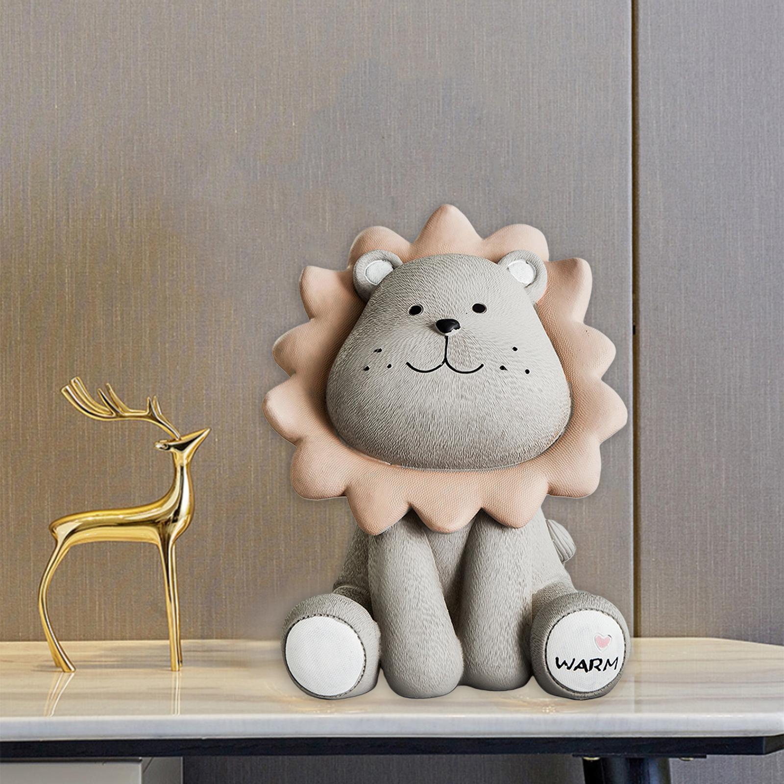 Lion Piggy Bank Saving Box Decoration  Figurines for Birthday