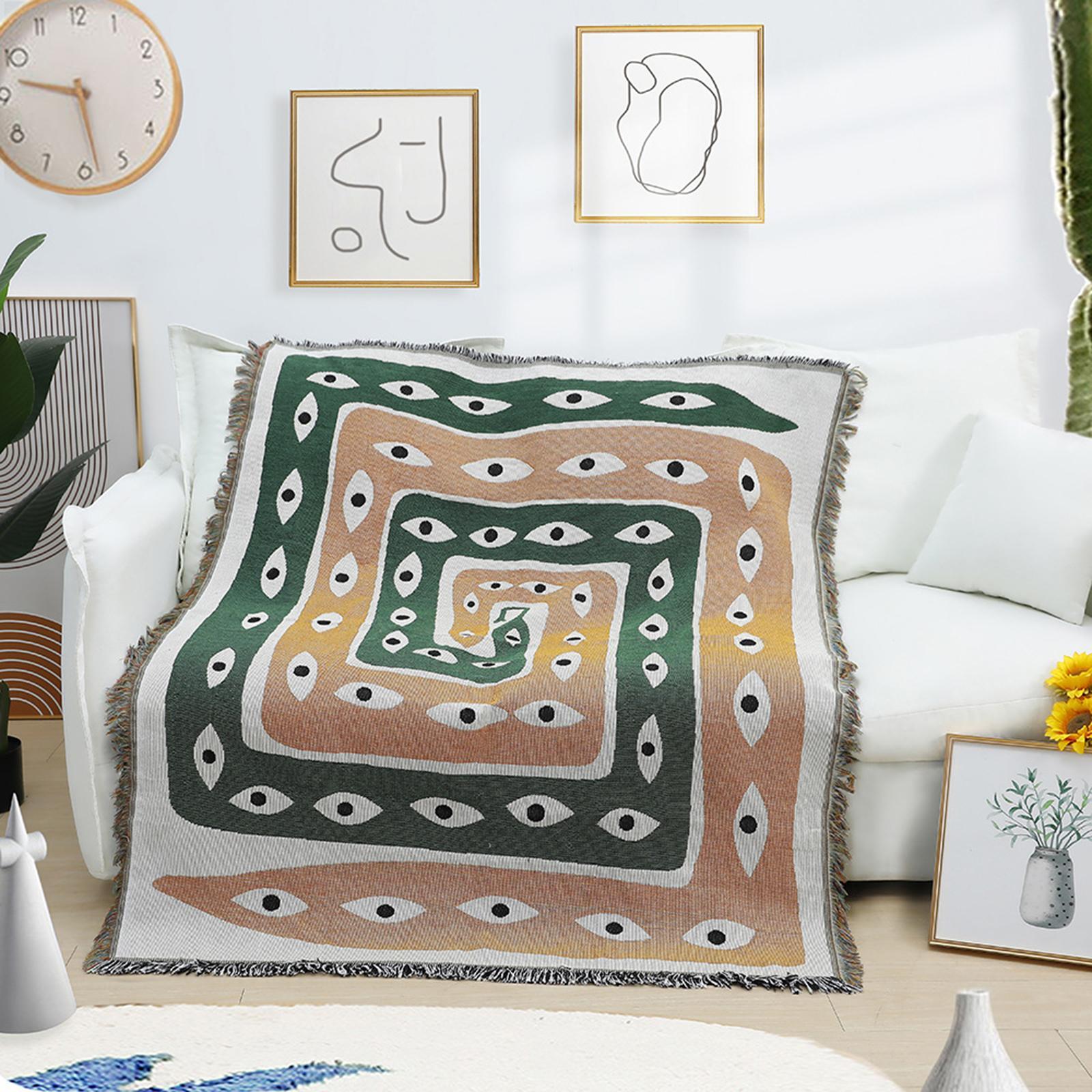 Boho Knitted  Blanket Sofa Throw  for Indoor Beach Outdoor