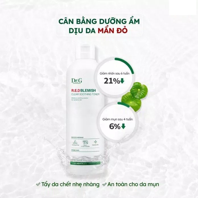 Nước Hoa Hồng Cho Da Dầu Mụn, Nhạy Cảm Dr.G R.E.D Blemish Clear Soothing 300ml