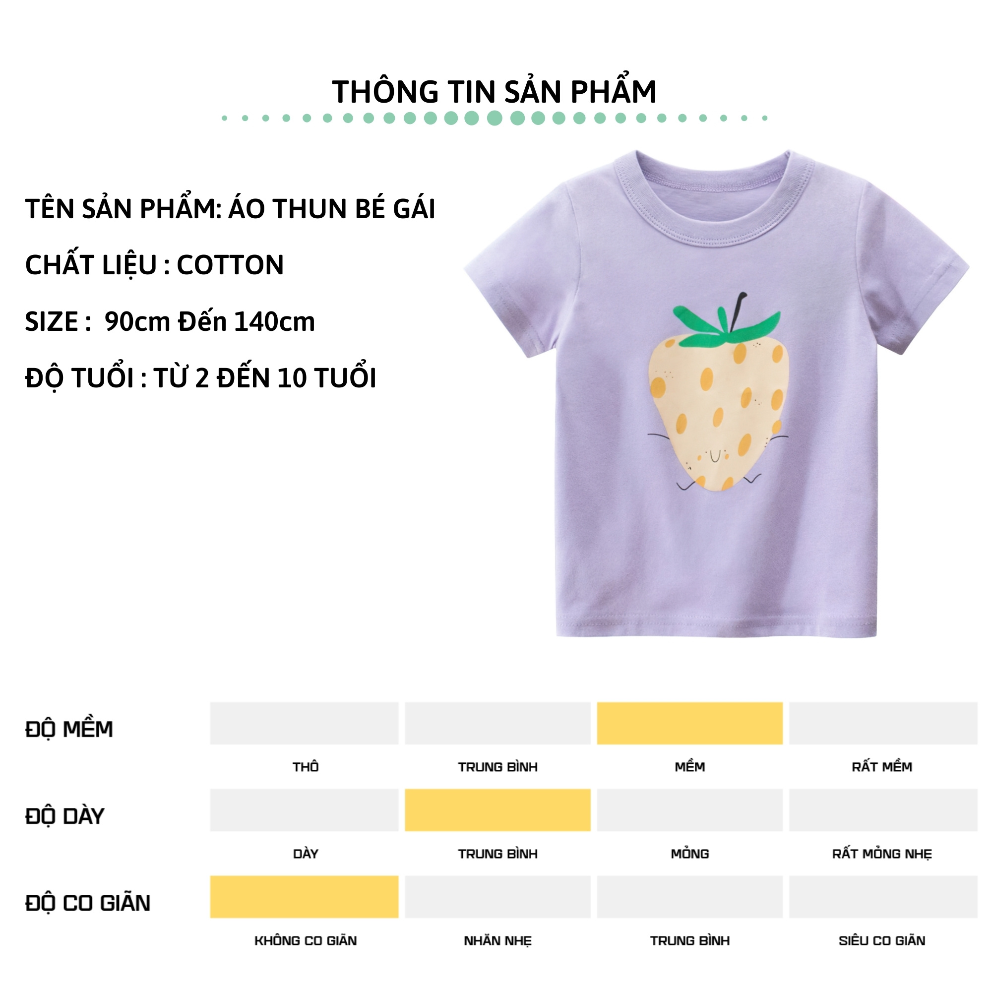 Áo thun bé gái ngắn tay 27Kids áo cộc nữ 100% Cotton cho trẻ từ 2-10 tuổi GSTS1