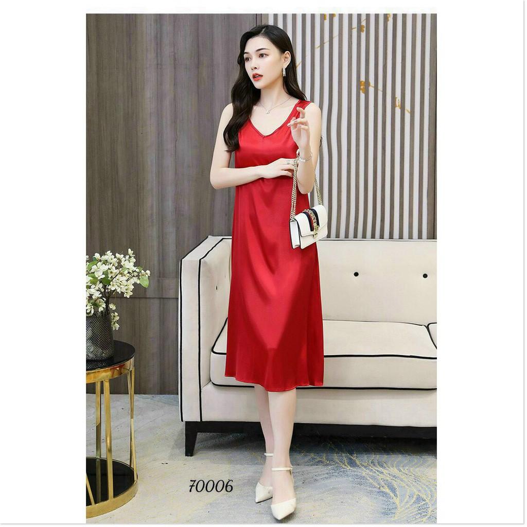 ĐẦM SATIN HỌA TIẾT TRƠN NHƯNG KHÔNG KÉM PHẦN SANG TRỌNG KHÁNH AN STORE