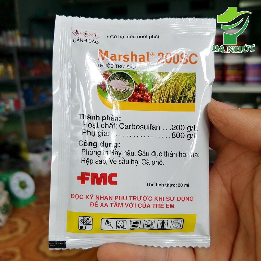 10 Gói Chế Phẩm MARSHAL 200SC Gói 20ml - Đặc Trừ Sâu Bệnh, Rầy Nâu, Sâu Đục Thân Hại Lúa, Rệp Sáp, Ve Sầu Hại Cà