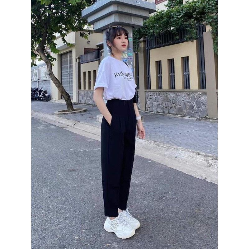 Quần Baggy Nữ 2 Khuy Lưng Cạp Cao Form Công Sở Loại Vải Cao Cấp Siêu Xinh Tôn Dáng Đi Học, Đi Làm Công Sở