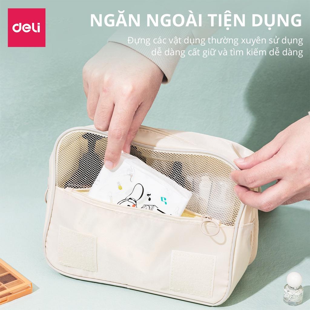 Hình ảnh Túi Đựng Mỹ Phẩm Du Lịch Có Móc Treo Nhiều Ngăn Tiện Lợi Deli - Túi Đựng Đồ Cá Nhân Đồ Trang Điểm Đa Năng Chống Thấm Nước - VS640