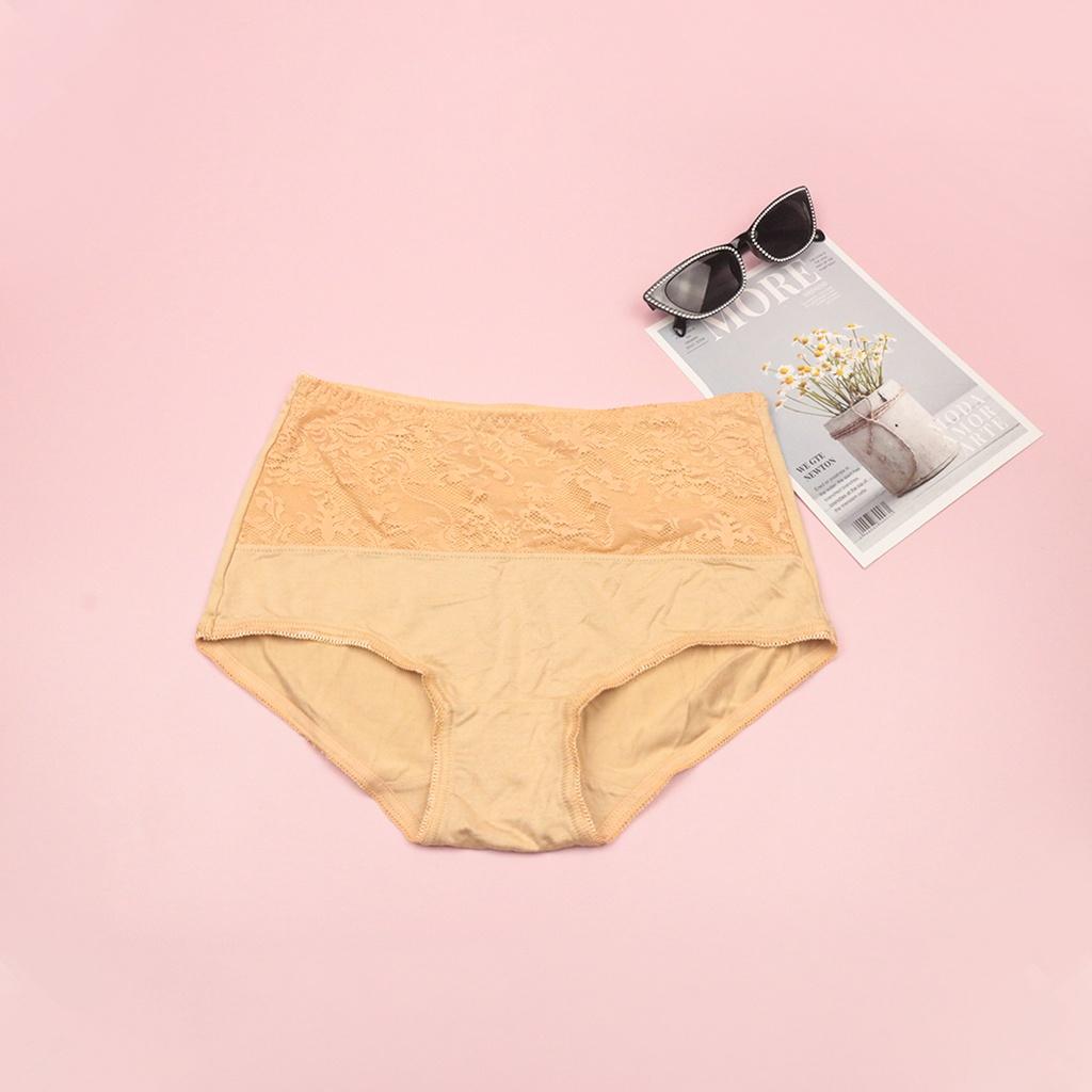 Quần Lót Nữ Cotton LUPERI SP717 Phối Ren Cạp Cao Định Hình Eo Thon Gọn Chất Liệu Mềm Mịn Co Giãn Kháng Khuẩn Khử Mùi