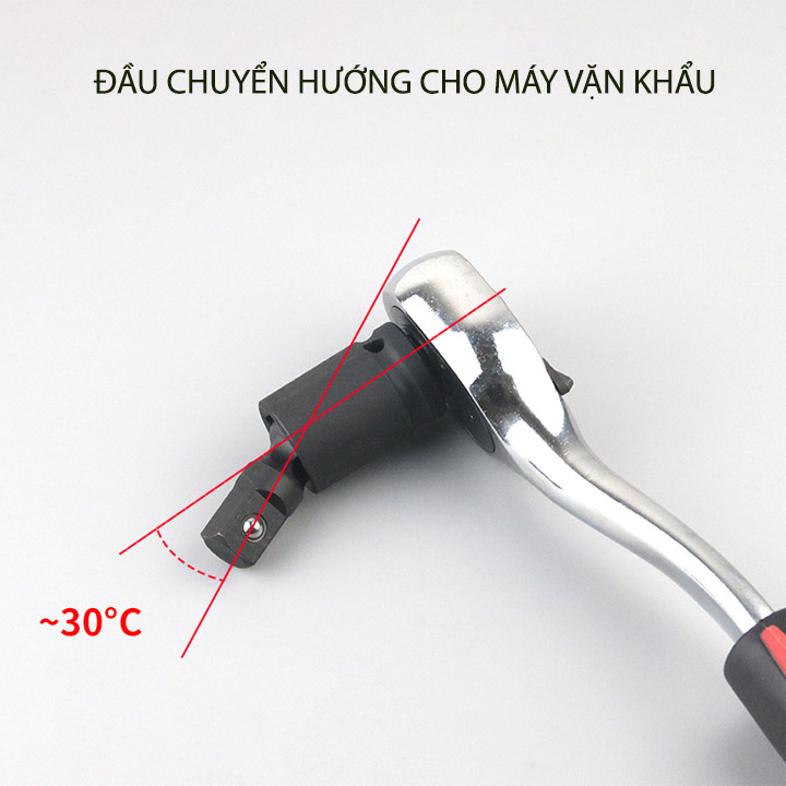 Đầu nối chuyển hướng dùng để cho các loại khẩu, cỡ 1/4-3/8-1/2 inch tùy chọn, bằng hợp kim thép CR-MO cứng bền