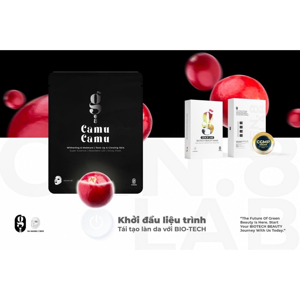 Mặt Nạ Sinh Học Gen.8Lab Camu Dưỡng Trắng Sáng Da Cấp Ẩm Giảm Mụn
