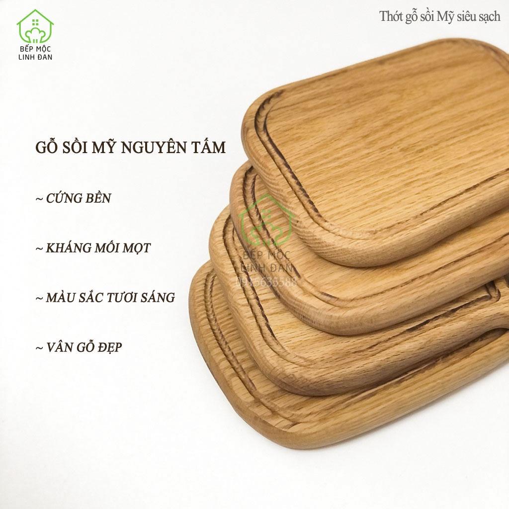 Thớt Gỗ Sồi Nguyên Tấm HAHANCO Bền Đẹp Siêu Sạch 20cm x 34cm