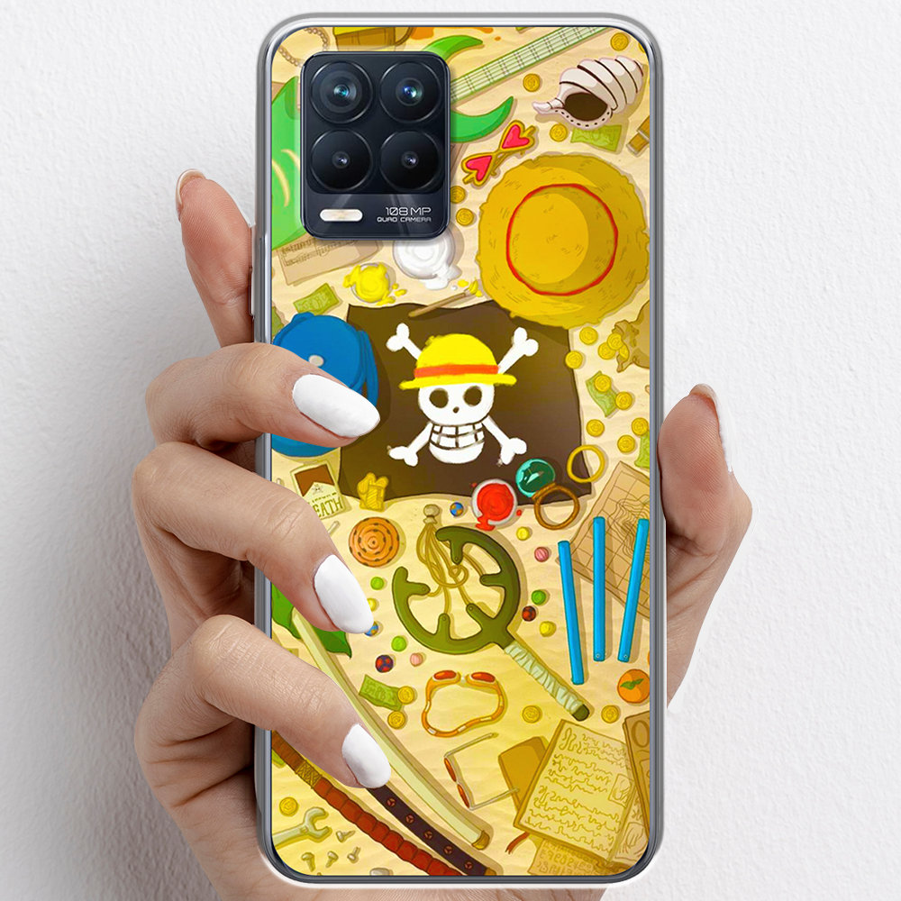 Ốp lưng cho Realme 8 , Realme 8  nhựa TPU mẫu One Piece cờ đen