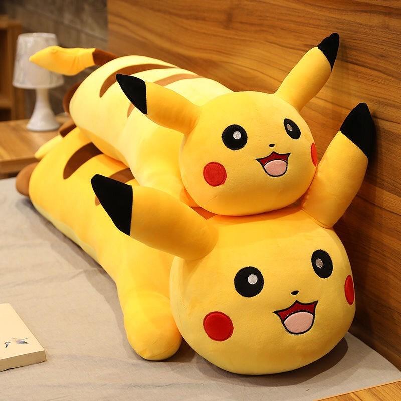 Gấu bông pi-kachiu, thú nhồi bông dáng nằm dễ thương size 40cm, vải 4 chiều Hàn Quốc