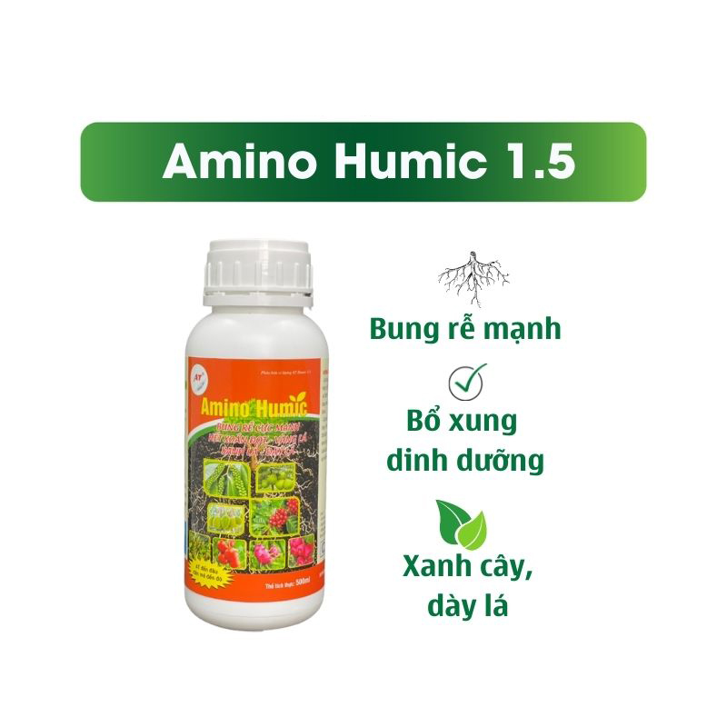 Humic AT 500ml Siêu Bung Rễ Đi Đọt Nhanh Giải Độc Hữu Cơ Cho Cây Trồng, Cải Tạo Đất Tăng Độ Tơi Xốp, Đậu Trái Cho Cây Ăn Quả