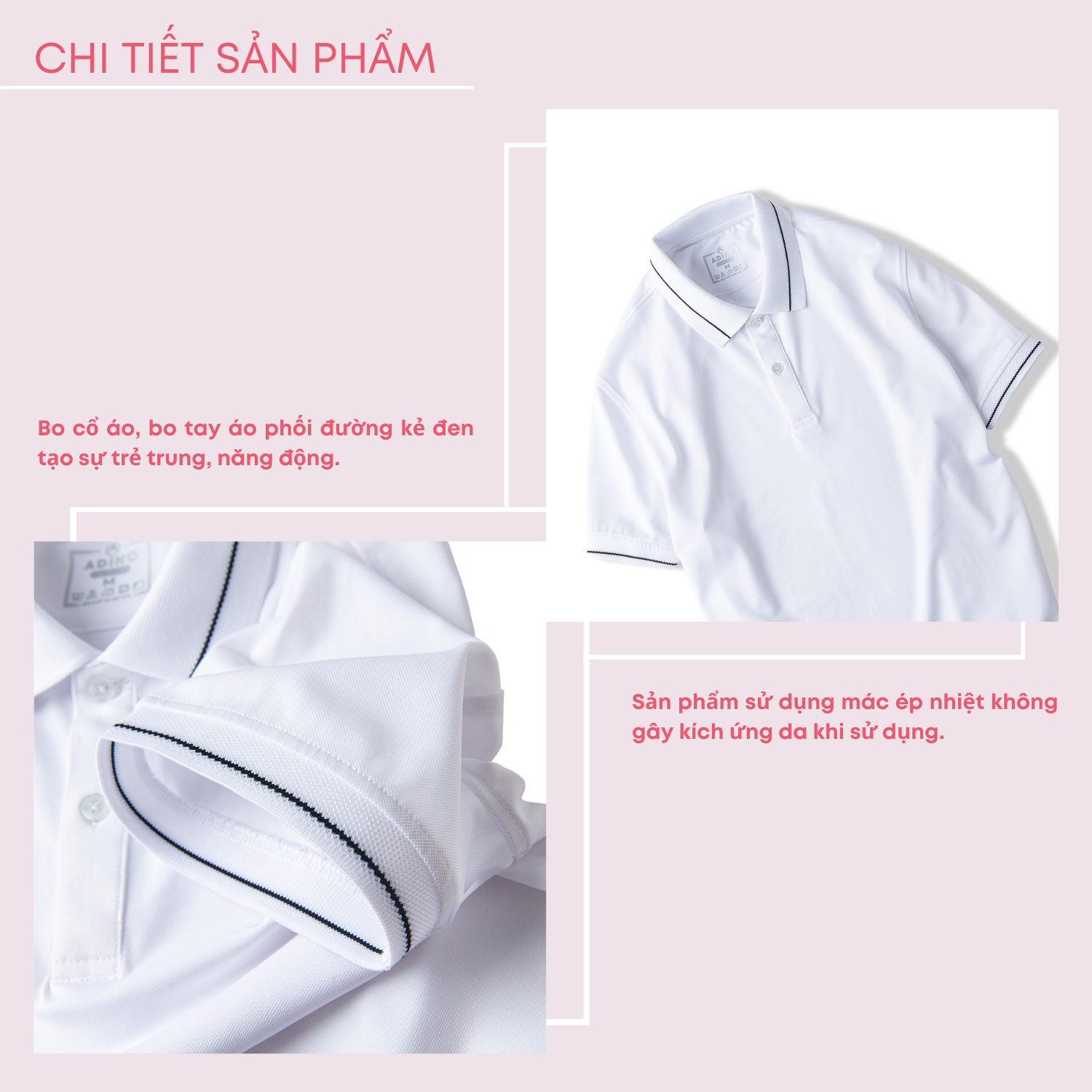 Áo polo nữ trắng phối viền ADINO vải polyester cotton không bai xù dáng công sở slimfit hơi ôm trẻ trung APN04