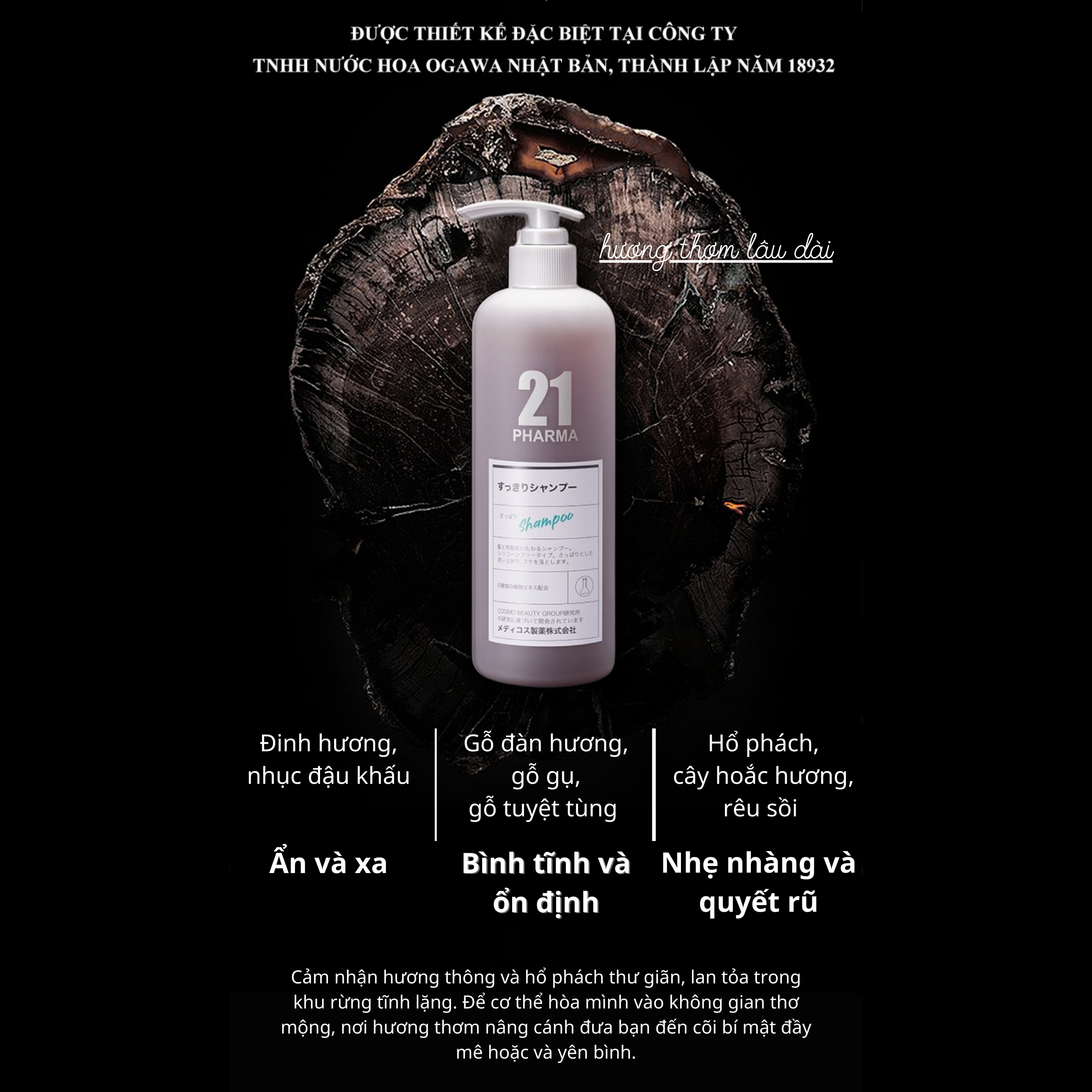 Dầu gội sạch gàu Pharma 21 Nhật Bản Dầu gội đầu chống gàu, sạch gàu &amp; hết ngứa da đầu - Chai 600ml