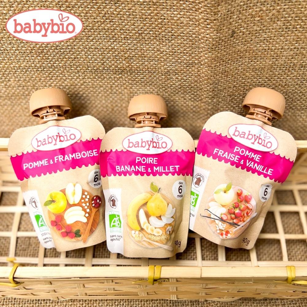 Trái cây nghiền hữu cơ cho bé Babybio 90g (≥ 6 tháng)