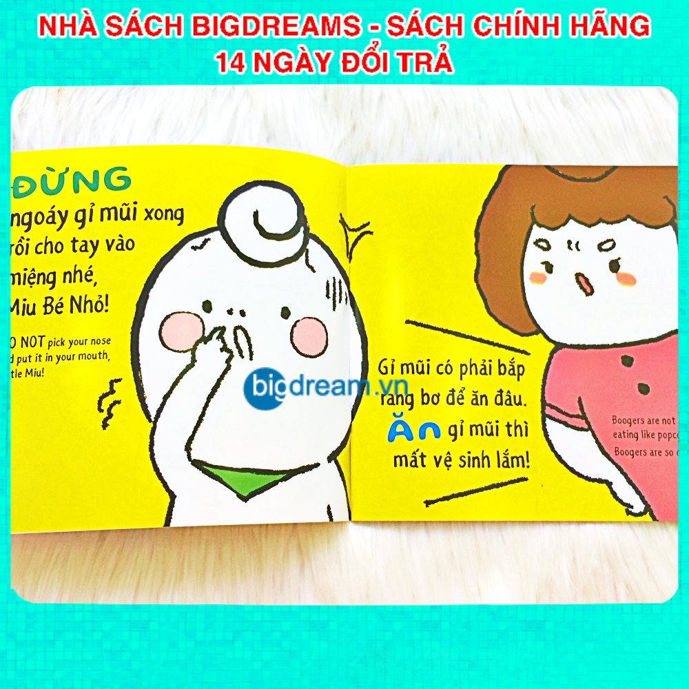 BẢN MỚI SONG NGỮ Miu Bé Nhỏ Đừng Mất Vệ Sinh Nhé! P2 Ehon Kĩ Năng Sống Cho Bé 1-6 Tuổi Miu miu tự lập hiểu chuyện