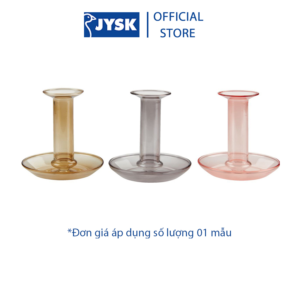 Chân nến | JYSK Edgar | thủy tinh | nâu/xám/hồng | DK10xC10cm