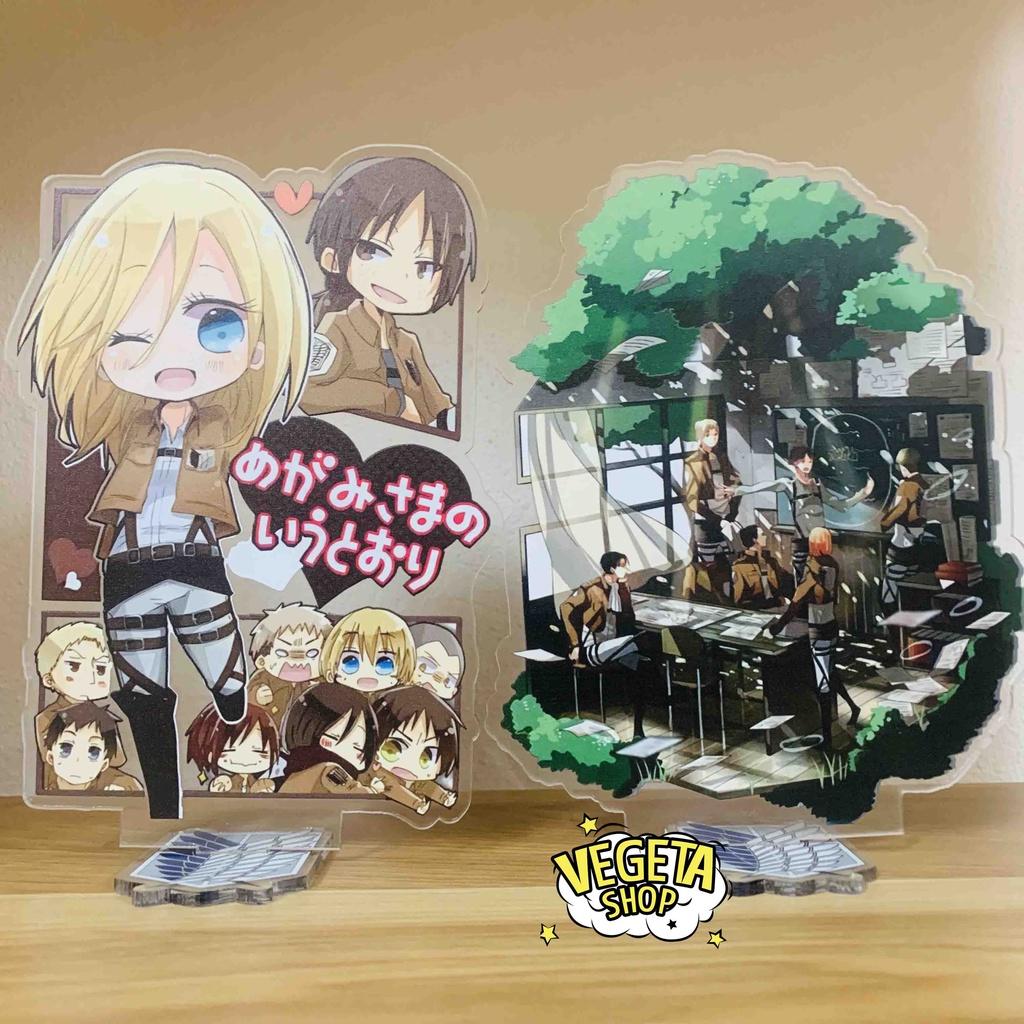 Mô Hình Tượng Standee Acrylic Mica 2 mặt - Attack On Titan - Mikasa Eren Armin Erwin Levi Hange Bertolt Annie Reiner AOT