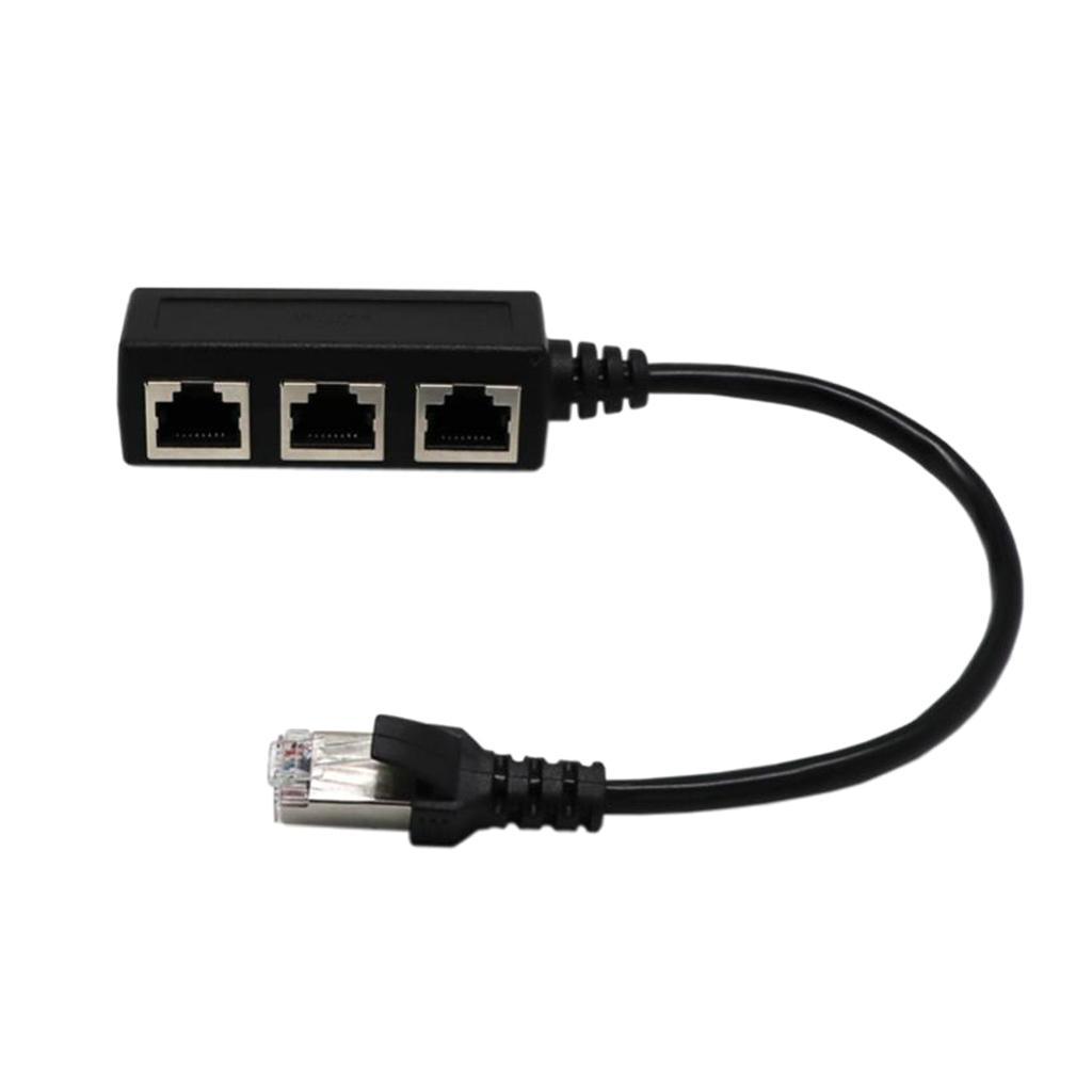 RJ45 Y Splitter Adapter 1 to 3 Port for CAT 5/CAT 6 LAN Ethernet Socket
