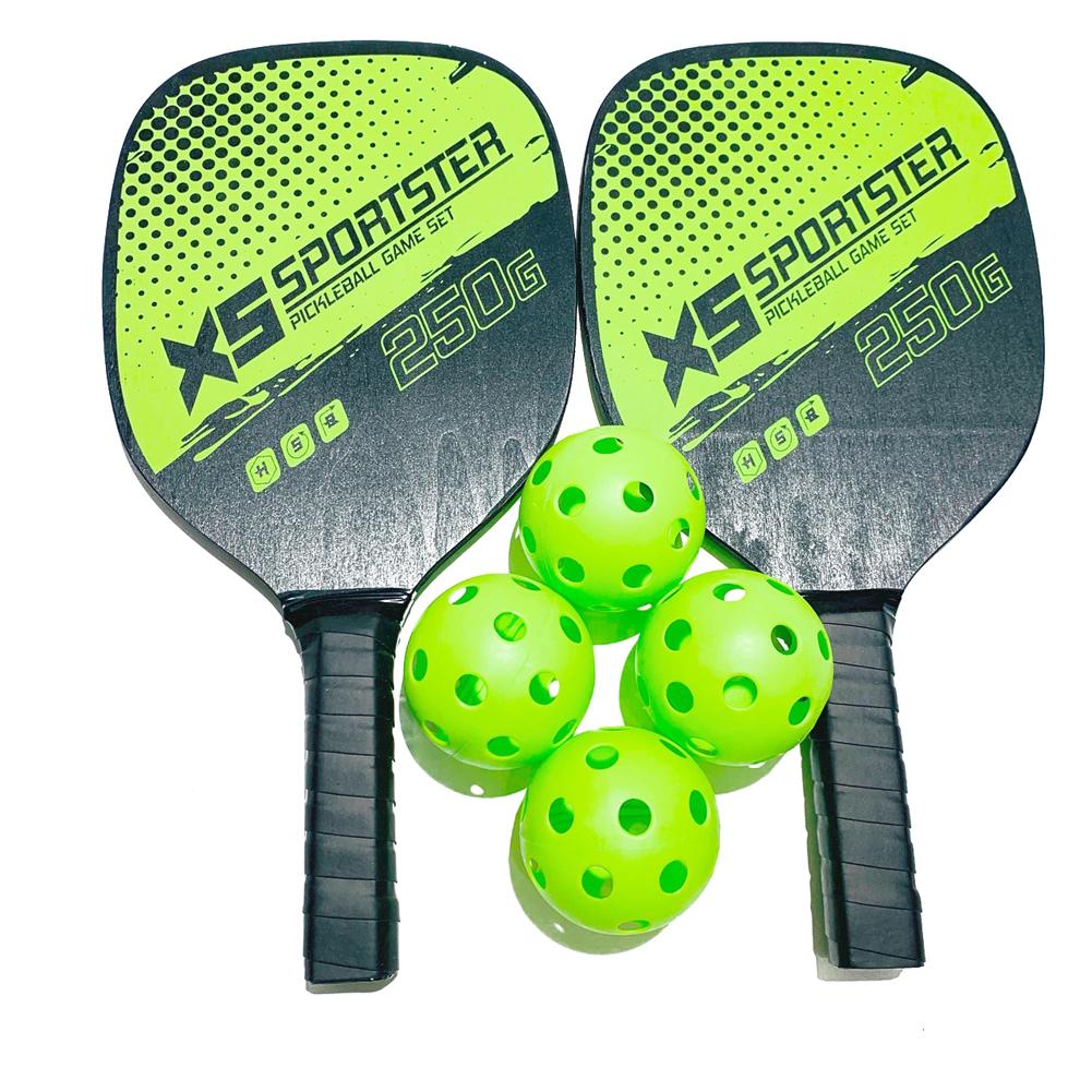 Set vợt bóng bàn gồm 2 vợt 4 bóng màu xanh lá