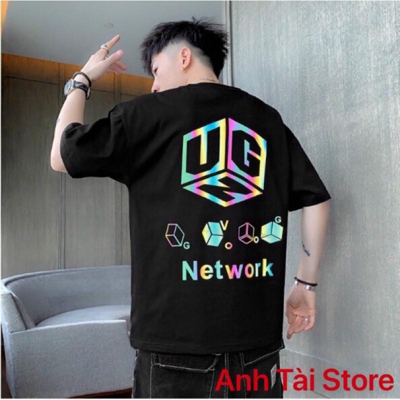 Áo thun tay lỡ phản quang phông Unisex nam nữ chất Premium Cotton oversize đến 75kg form rộng co dãn 4 chiều Network PV9
