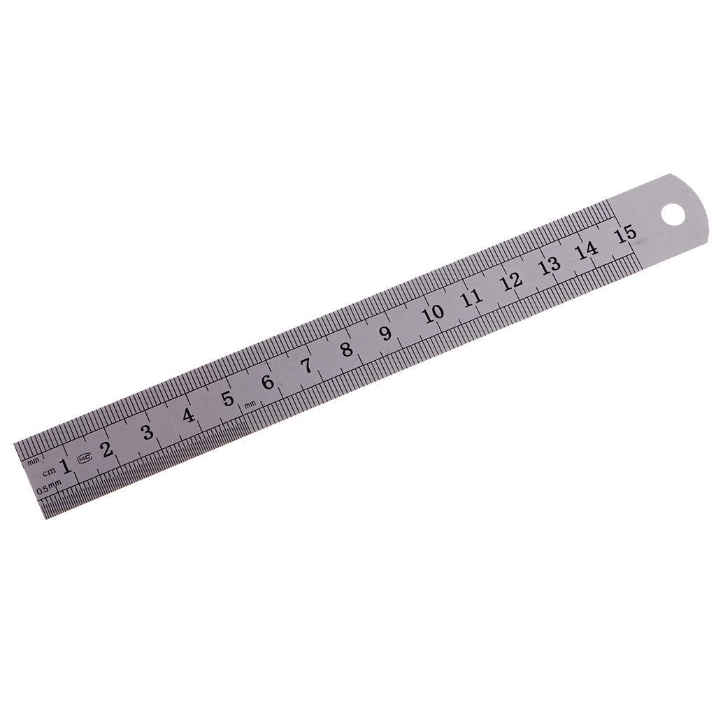 2 x Durable Stainless Steel Straight Ruler for Carpenter,Engineering,Teacher