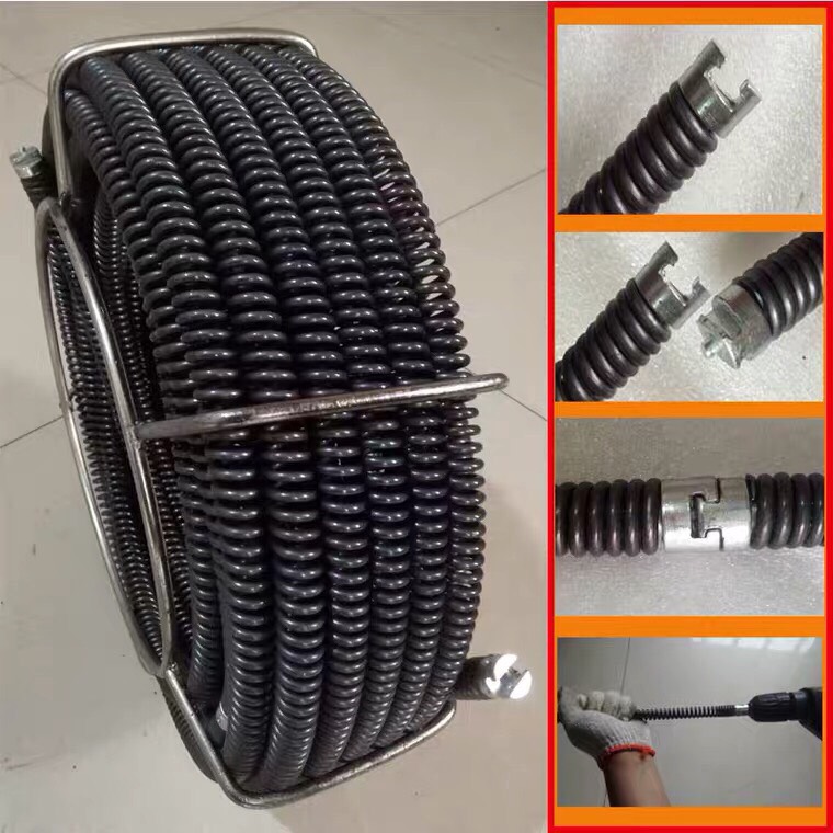 Dây thông tắc cống lò xo phi 16 dài 3,8m. Được làm bằng chất liệu thép Mangar siêu bền