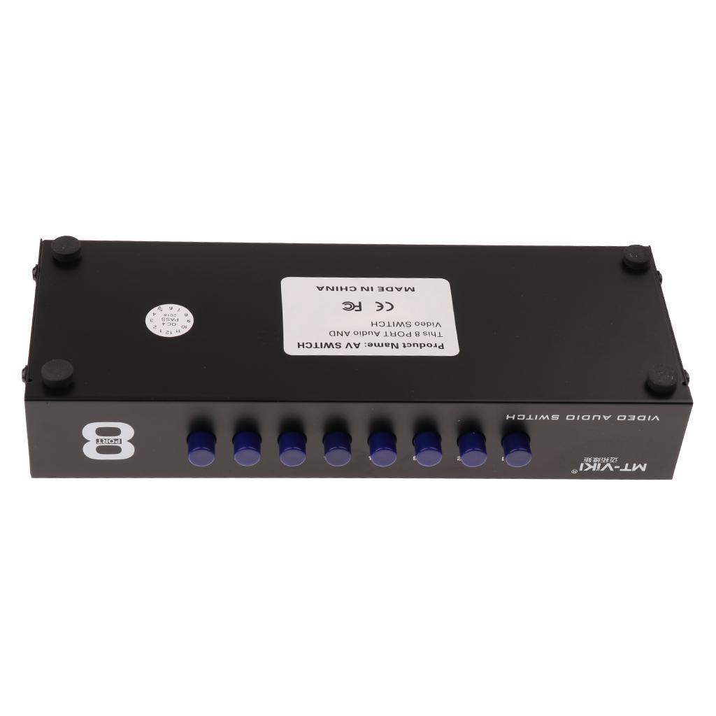 8-Way AV RCA Switch 8 In 1 Out Composite Selector Box for DVD/LCD/TV/PC