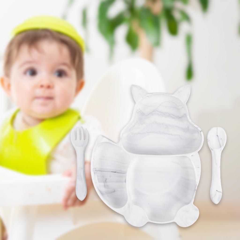 Suction Plates for Babies Toddlers Kids Infant - 100% Silicone, Plates Stay Put with Suction Feature, Divided Design, Microwave, Dishwasher Friendly