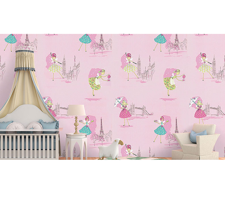 Combo 10 mét giấy dán tường, decal dán tường trang trí nhà cửa CÔ GÁI HỒNG khổ 45cm