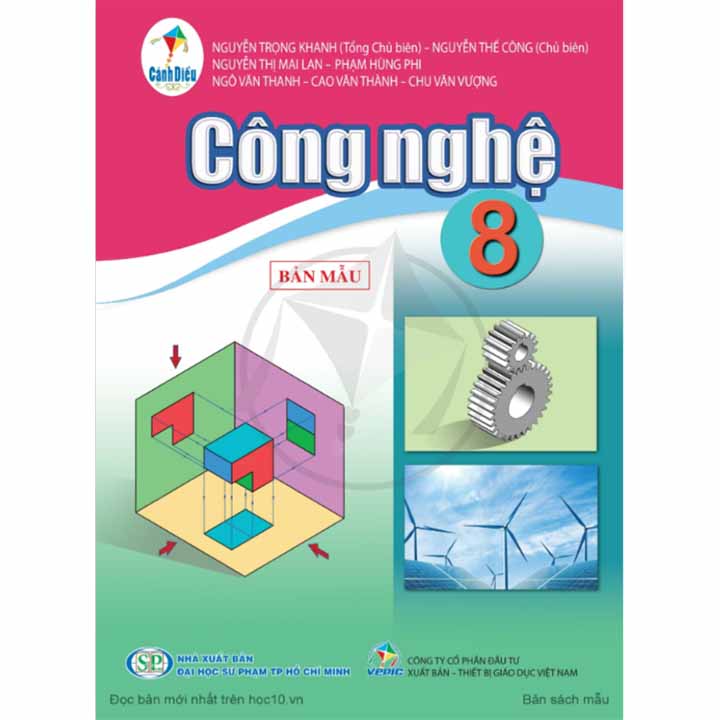 Sách - SGK Công nghệ 8 Cánh Diều và 2 tập giấy kiểm tra kẻ ngang vỏ xanh