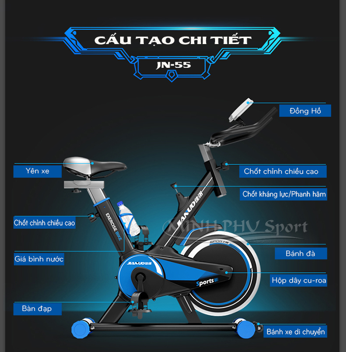 Xe đạp tập thể dục Spin Bike JN55