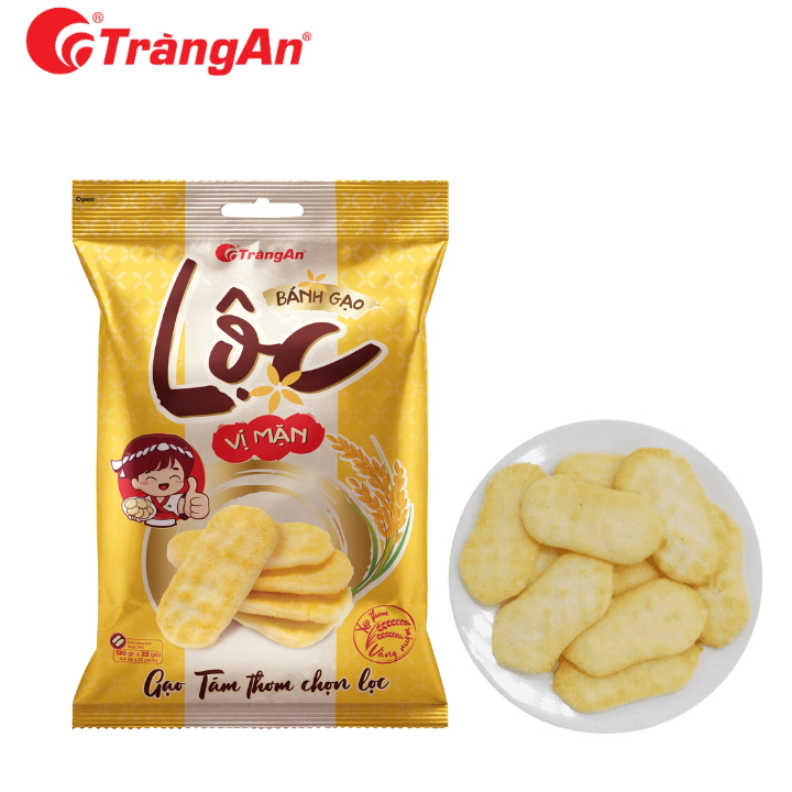 Tràng An - Bánh gạo nướng Lộc 130g, vị mặn, không qua chiên dầu, không cholesterol