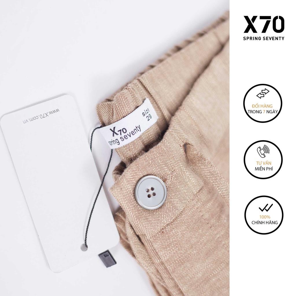 Quần Âu Nam Linen Thiết Kế Lưng Thun Thời Trang X70 - 11650008