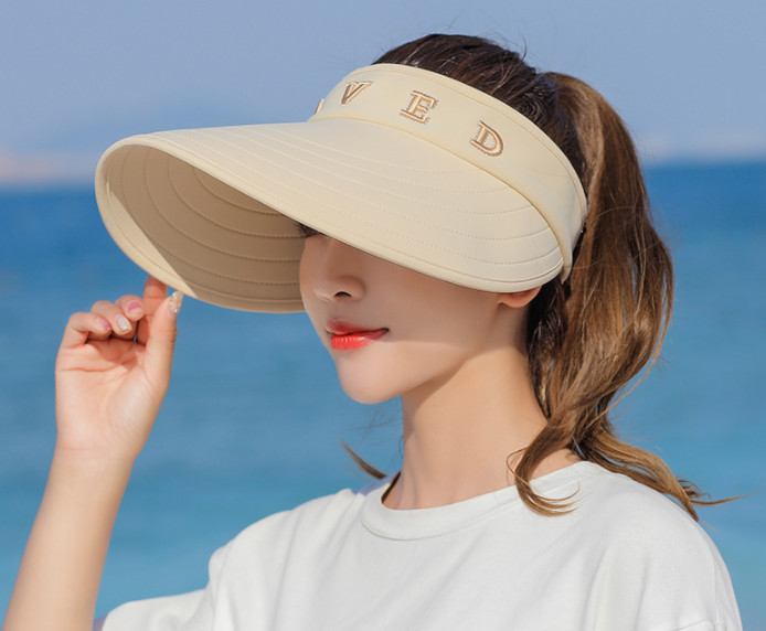 Nón nửa đầu rộng vành nữ cao cấp, mũ rộng vành chống nắng thời trang